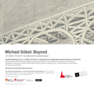 Einladungskarte zur Ausstellungseröffnung "Beyond" in Frankfurt am Main